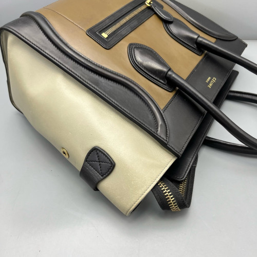 Celine Micro Luggage Calfskin Black Brown Grey