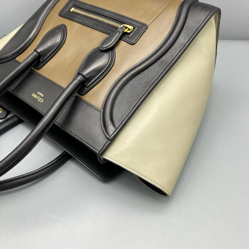 Celine Micro Luggage Calfskin Black Brown Grey