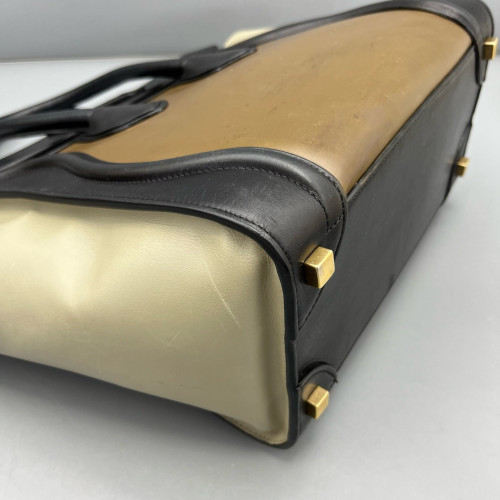 Celine Micro Luggage Calfskin Black Brown Grey
