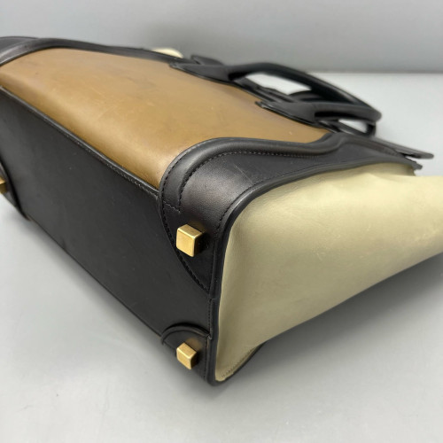 Celine Micro Luggage Calfskin Black Brown Grey