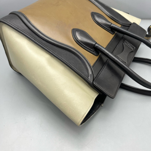 Celine Micro Luggage Calfskin Black Brown Grey