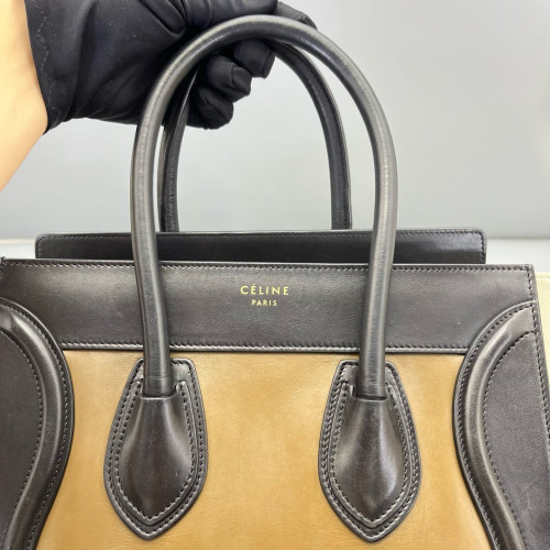 Celine Micro Luggage Calfskin Black Brown Grey