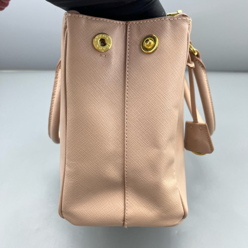 Prada Medium Galleria Double Zip Tote Saffiano Calfskin Nude Pink