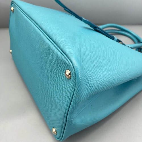 Prada Large Double Bag Saffiano Calfskin Blue