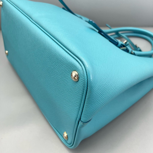 Prada Large Double Bag Saffiano Calfskin Blue
