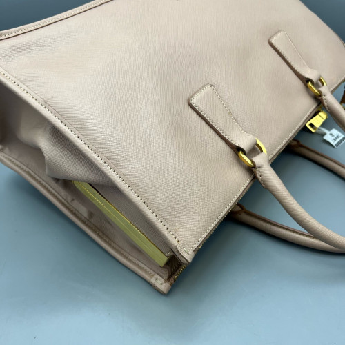 Prada Two-Way Bag Saffiano Calfskin Nude Pink