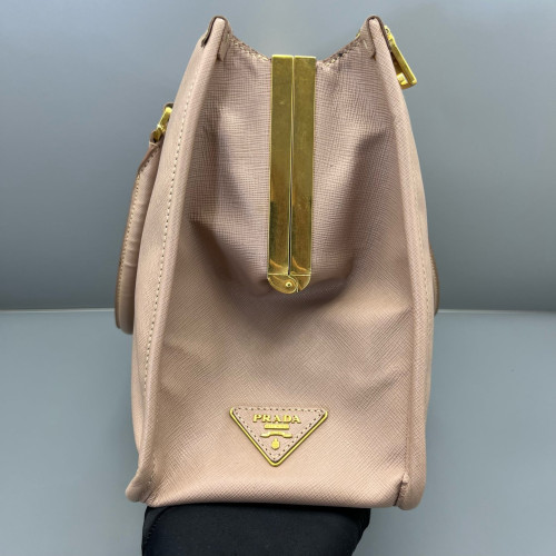 Prada Two-Way Bag Saffiano Calfskin Nude Pink