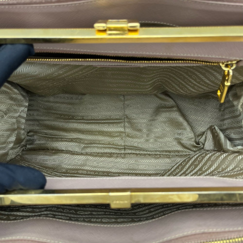 Prada Two-Way Bag Saffiano Calfskin Nude Pink