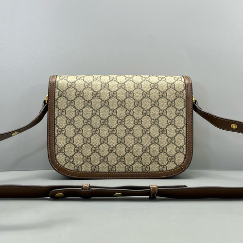 Gucci Medium Horsebit 1955 GG Supreme Monogram Tan Brown Beige
