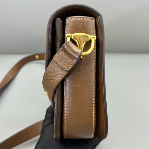 Gucci Medium Horsebit 1955 GG Supreme Monogram Tan Brown Beige