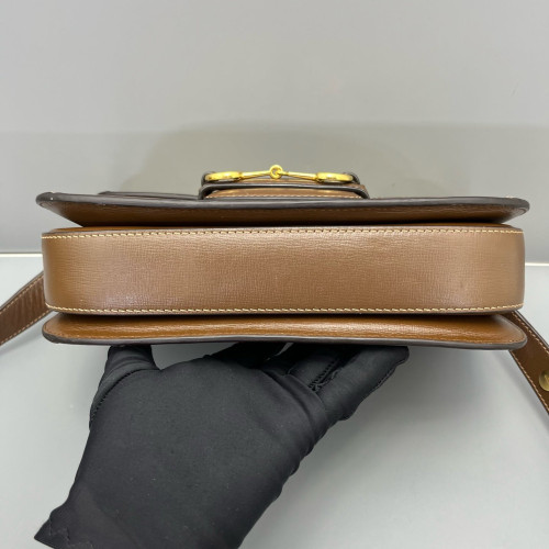 Gucci Medium Horsebit 1955 GG Supreme Monogram Tan Brown Beige