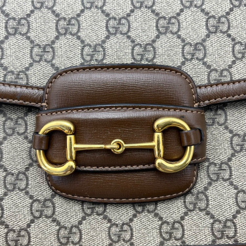 Gucci Medium Horsebit 1955 GG Supreme Monogram Tan Brown Beige