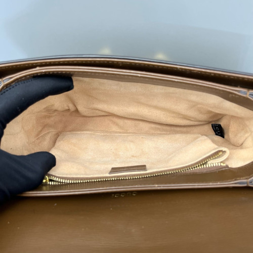 Gucci Medium Horsebit 1955 GG Supreme Monogram Tan Brown Beige