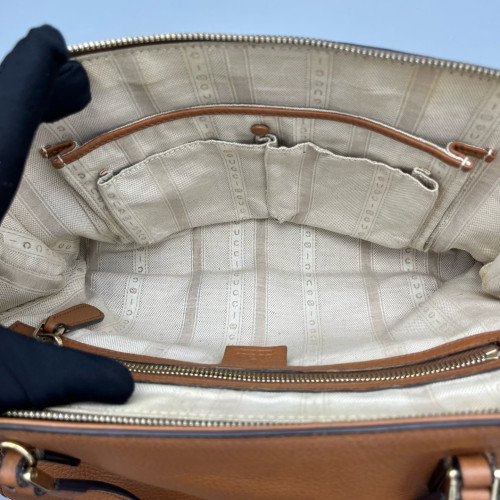 Gucci Two-Way Bag Calfskin Brown