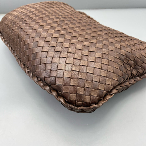 Bottega Veneta Medium Veneta Hobo Lambskin Intrecciato Nappa Brown