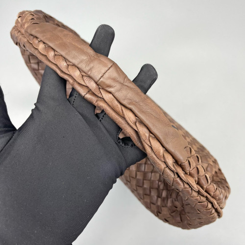 Bottega Veneta Medium Veneta Hobo Lambskin Intrecciato Nappa Brown