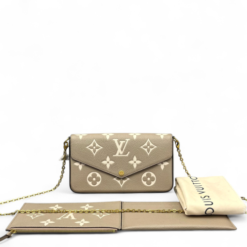 Louis Vuitton Pochette Felicie Chain Wallet Monogram Empreinte Giant Marmo Louis Vuitton Pochette Felicie Chain Wallet Monogram Empreinte Giant Marmo