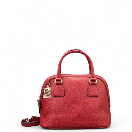 Gucci Medium Gg Charm Dome Calfskin Red