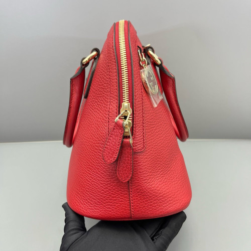 Gucci Medium Gg Charm Dome Calfskin Red