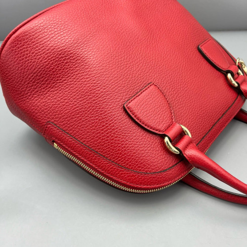 Gucci Medium Gg Charm Dome Calfskin Red