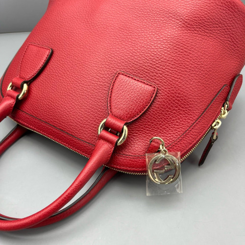Gucci Medium Gg Charm Dome Calfskin Red