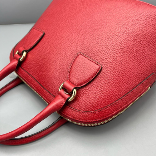 Gucci Medium Gg Charm Dome Calfskin Red