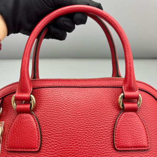 Gucci Medium Gg Charm Dome Calfskin Red