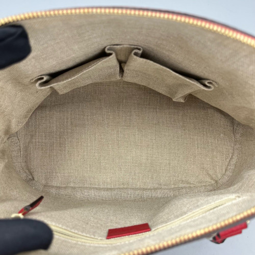 Gucci Medium Gg Charm Dome Calfskin Red