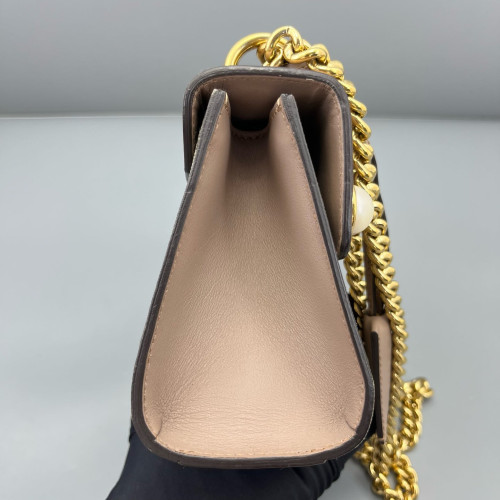 Gucci Small Padlock Shoulder Bag GG Monogram Pink Brown