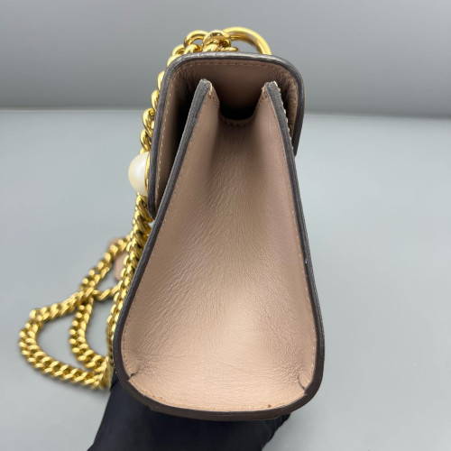 Gucci Small Padlock Shoulder Bag GG Monogram Pink Brown