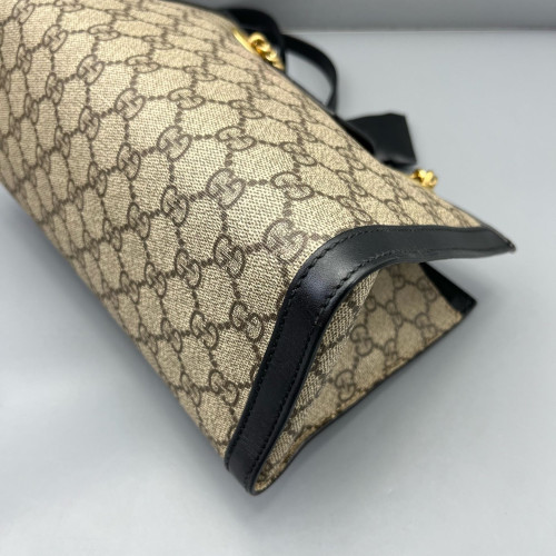 Gucci Small Padlock Tote GG Monogram Black Brown