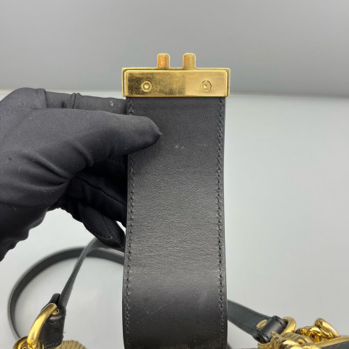 Gucci Small Padlock Tote GG Monogram Black Brown