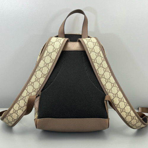 Gucci Web Small Ophidia Day Backpack GG Supreme Monogram Beige Ebony Beige Brown