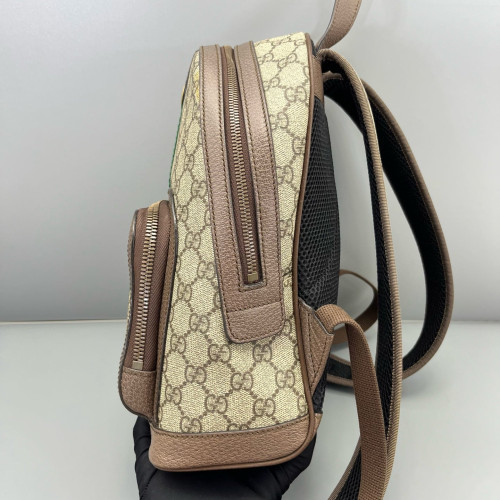 Gucci Web Small Ophidia Day Backpack GG Supreme Monogram Beige Ebony Beige Brown