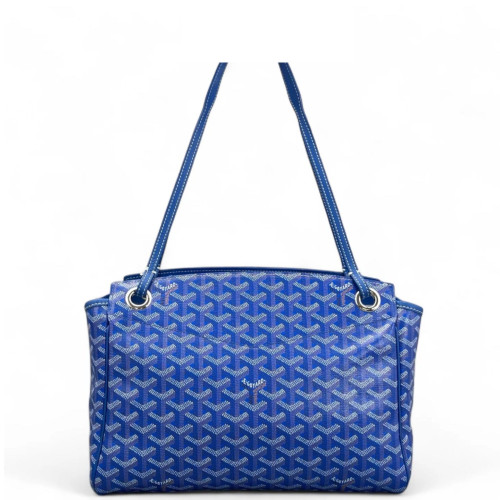 Goyard Rouette PM Goyardine Blue White Brown