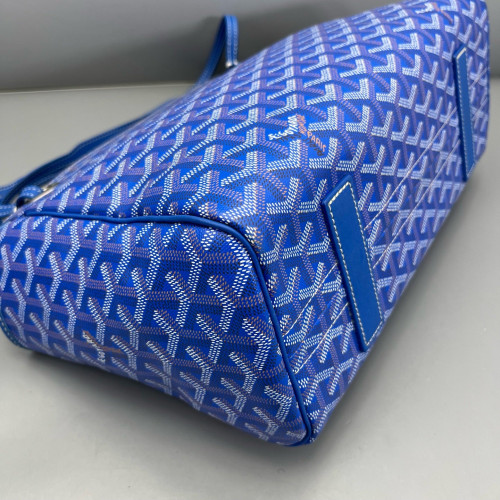 Goyard Rouette PM Goyardine Blue White Brown