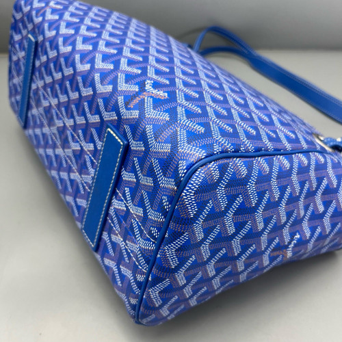 Goyard Rouette PM Goyardine Blue White Brown