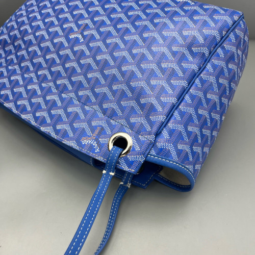 Goyard Rouette PM Goyardine Blue White Brown