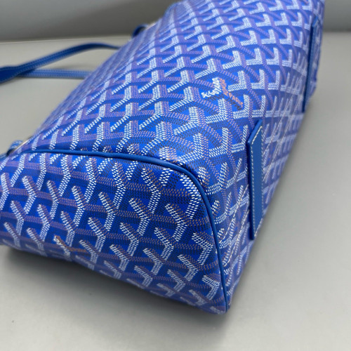 Goyard Rouette PM Goyardine Blue White Brown