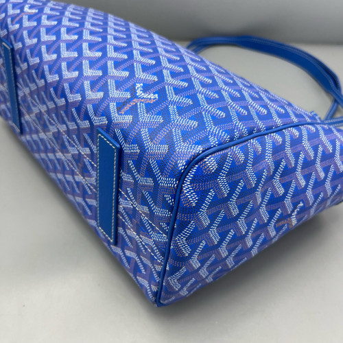 Goyard Rouette PM Goyardine Blue White Brown