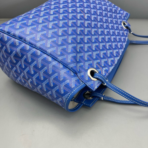 Goyard Rouette PM Goyardine Blue White Brown