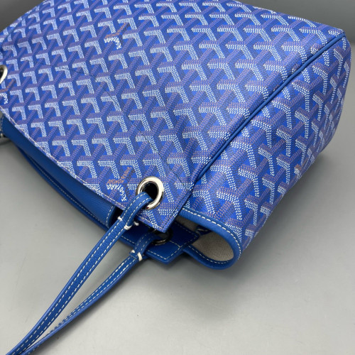 Goyard Rouette PM Goyardine Blue White Brown