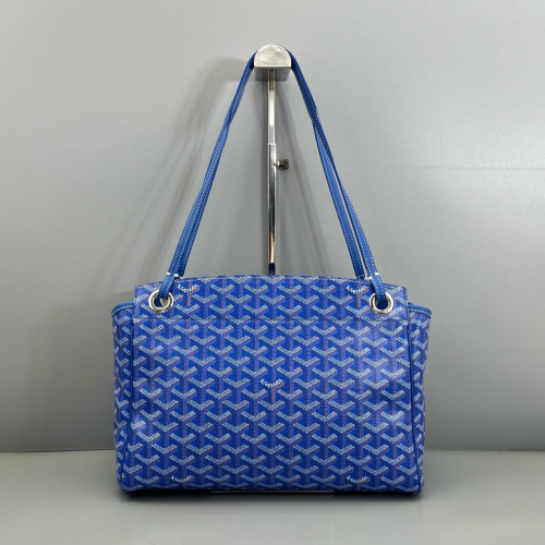 Goyard Rouette PM Goyardine Blue White Brown