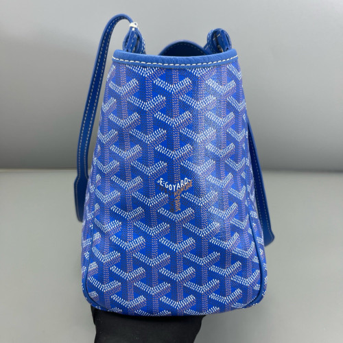Goyard Rouette PM Goyardine Blue White Brown