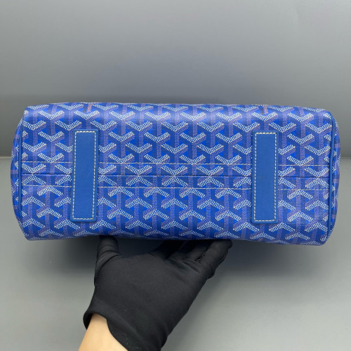 Goyard Rouette PM Goyardine Blue White Brown