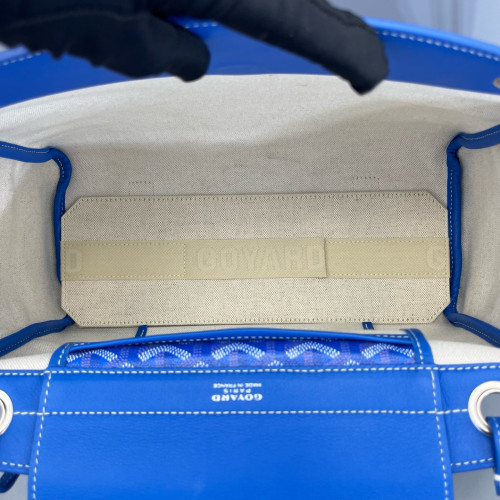 Goyard Rouette PM Goyardine Blue White Brown