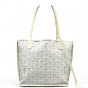 Goyard Anjou Mini Goyardine White Grey