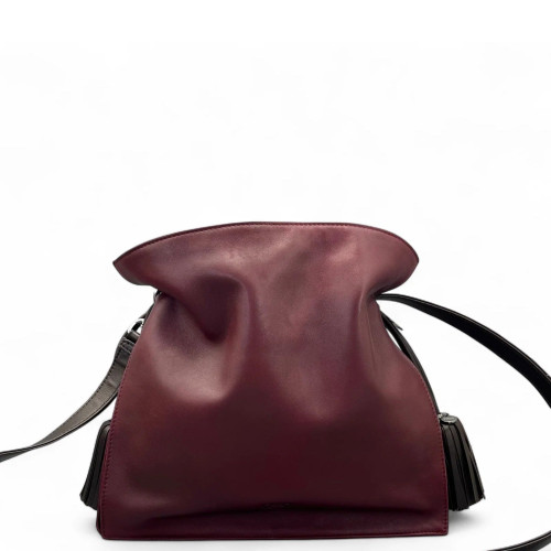 Loewe Flamenco Knot Clutch Calfskin Burgundy