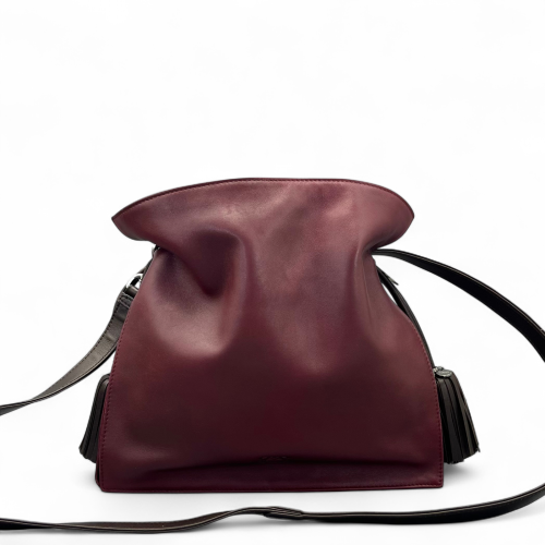 Loewe Flamenco Knot Clutch Calfskin Burgundy