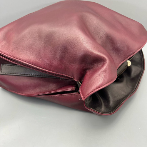 Loewe Flamenco Knot Clutch Calfskin Burgundy